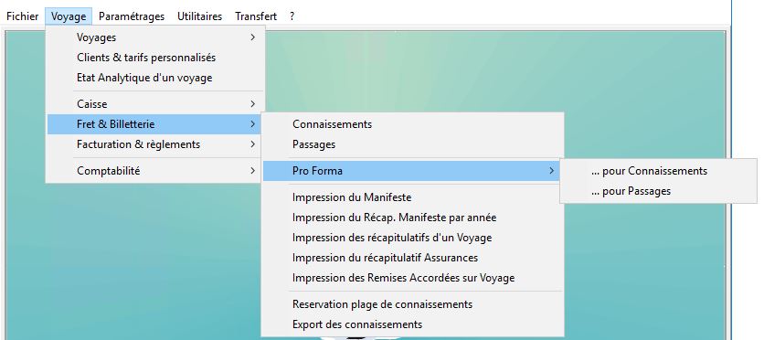 Chemin vers proforma