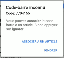code-barres inconnu